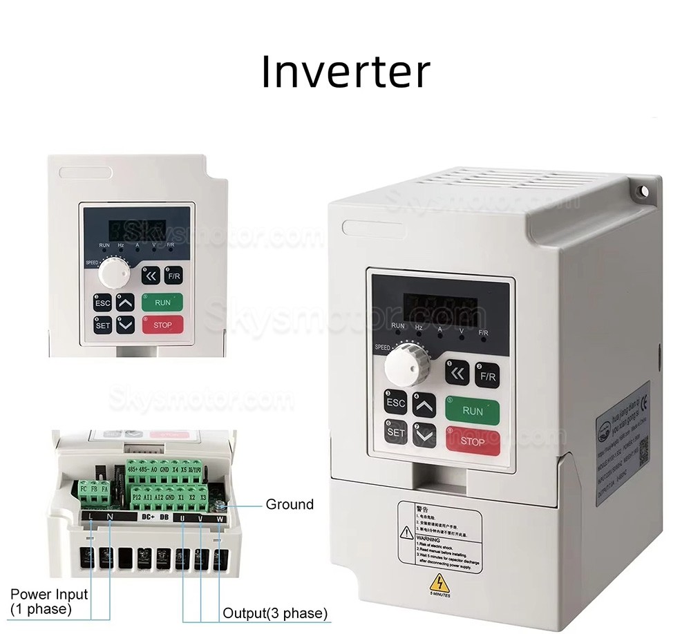 2.2KW 110V/220V 空冷スピンドルモーターキット 80-2.2KW-ER20 + H100-2.2 VFD（可変周波数ドライブ）+ ER20コレット13個付き